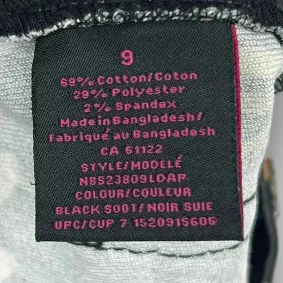 NOBO Women's Floral Denim Skirt 9 Mini Black Pink Tropical Raw Hem 5 Pocket Zip - Picture 8 of 9